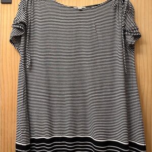 Max Studio Black and White Striped Blouse